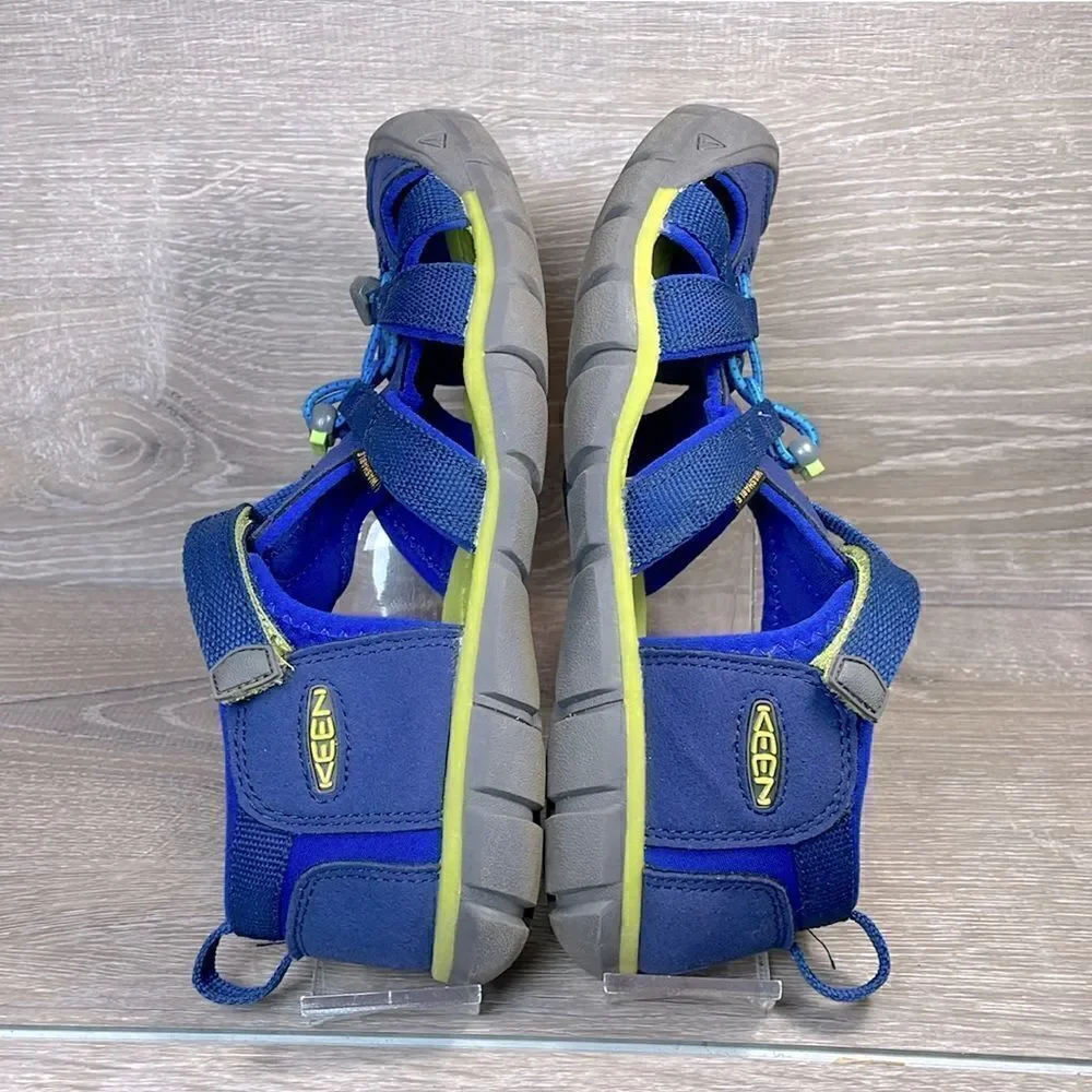 Keen Seacamp II CNX Big Boy Sz 5 Blue Depths Chartreuse Sports Hiking Sandals